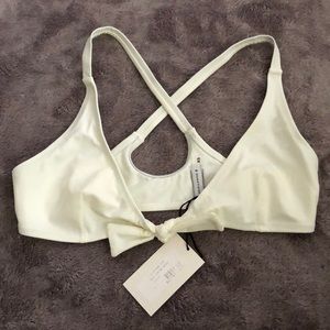 Solid & Striped Fiona Cream Bikini Top, size XS